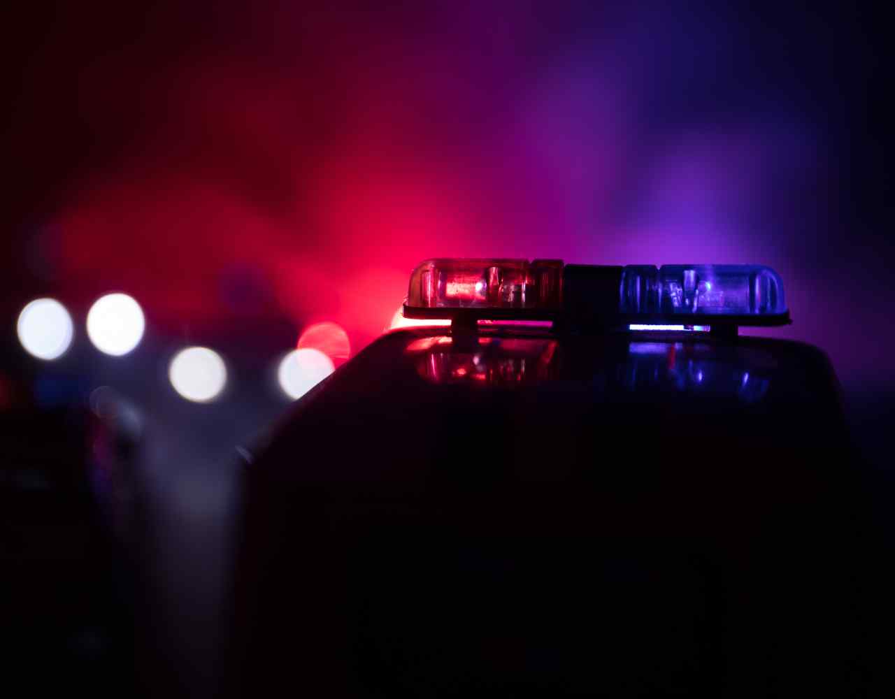 police lights at a dui checkpoint