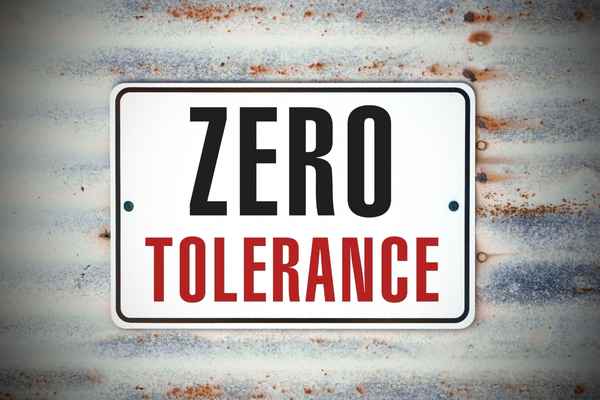 zero tolerance sign, zero tolerance law